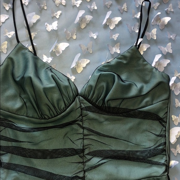 Light Aqua w/ black lace dress - Picture 4 of 9